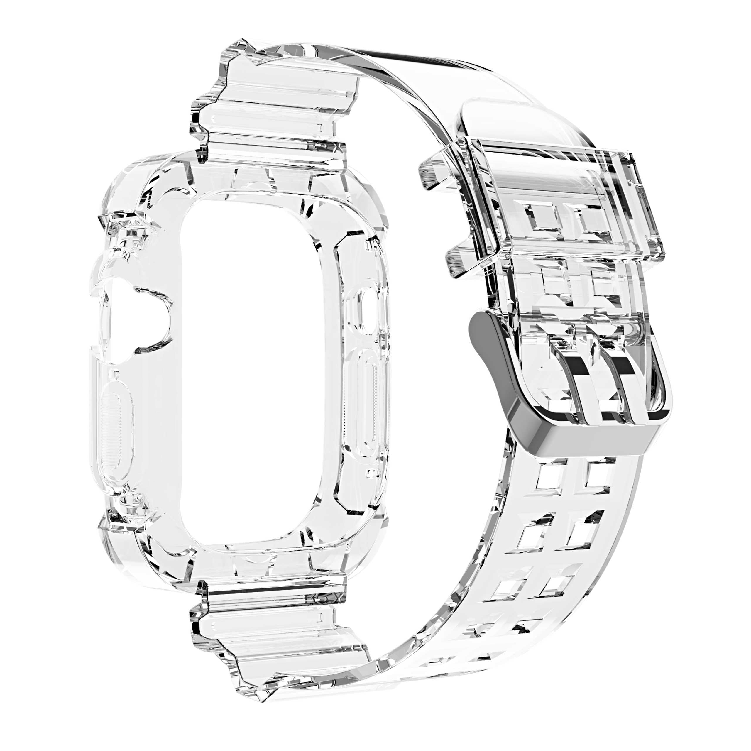 For Apple Watch Ultra 49mm Two Row Holes TPU Smart Watch Band Replacement Wrist Strap Integrated with Watch Case For Apple Watch Ultra 49mm Two Row Holes TPU Smart Watch Band Replacement Wrist Strap Integrated with Watch Case